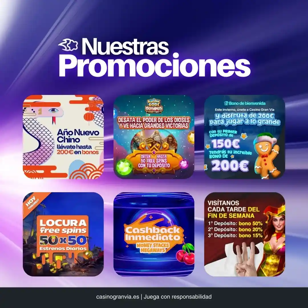 Promociones exclusivas de Casino Gran Vía activadas mediante código promocional.