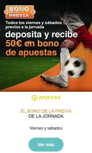 Bono deportivo del viernes y sábado: recibe 50€ al depositar en Casino Gran Vía.